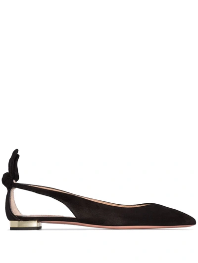 Aquazzura Cut-out Detail Ballerina Shoes In Black