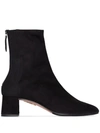 Aquazzura Saint Honoré 50mm Stretch Ankle Boots In Black