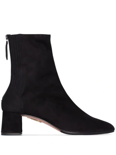 Aquazzura Saint Honoré 50mm Stretch Ankle Boots In Black