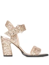 JIMMY CHOO MINASE 85MM GLITTER SANDALS