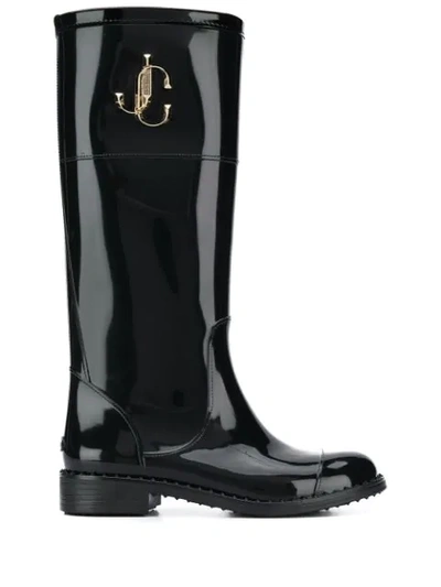 Jimmy Choo Edith Knee-high Rain Boots In Black