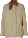 Burberry Corduroy And Leather-trimmed Quilted Shell Jacket In Neutrals