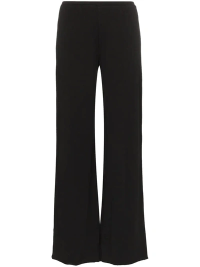 Skin Christine Wide-leg Organic Cotton Lounge Pants In Black