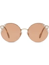 Miu Miu Manière Round-frame Sunglasses In Brown