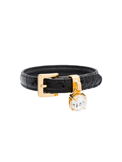 Miu Miu Bejewelled Bracelet In Black