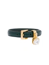 Miu Miu Croco-print Leather Bracelet In Green