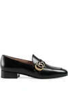 Gucci Leather Loafer With Double G In Black