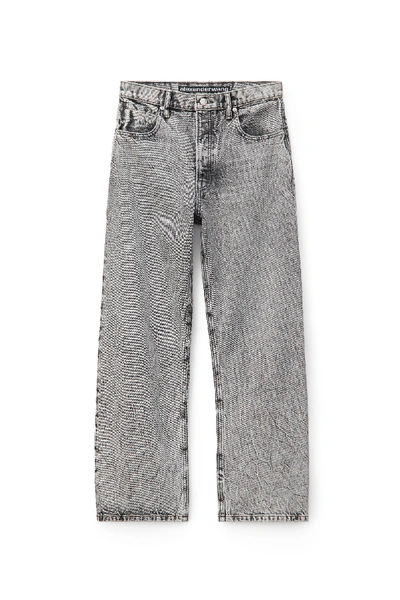 Alexander Wang Curb Jeans In Light Grey Crinkle