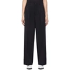 Ami Alexandre Mattiussi Flared Viscose & Linen Twill Pants In 410 Marine