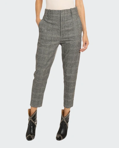 Isabel Marant Étoile Noah Checked Straight Pants In Grey