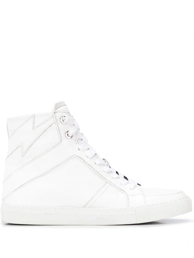 Zadig & Voltaire Zv174 High Flash Stud-detail Leather Hi-tops In White