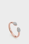 Monica Vinader Rose Gold Plated Vermeil Silver Fiji Bud Diamond Stacking Ring In Rose Gold