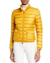 Moncler Lans Collared Down Jacket In Yellow