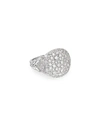 David Yurman 18k White Gold Chevron Pinky Ring With Pave Diamonds