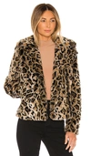 MOTHER THE MINI POCKET RIDER FAUX FUR JACKET,MOTH-WO111