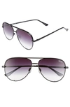 QUAY HIGH KEY MINI 57MM AVIATOR SUNGLASSES,QC-000268-BLK FADE
