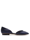 SARAH CHOFAKIAN SATIN LEATHER BALLERINA SHOES