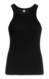 Totême Toteme Curved Rib Tank Top In Black