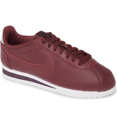 Nike Classic Cortez Sneaker In Night Maroon/ Burgundy Ash