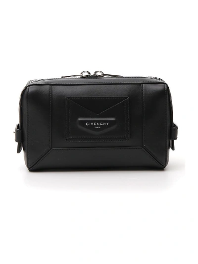 Givenchy Logo Leather Belt Bag In Black