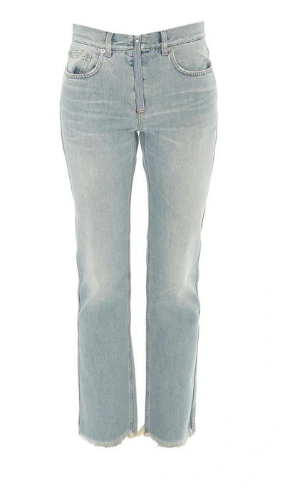 Givenchy Frayed Bootcut Jeans In Blue