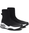 Jimmy Choo Raine Sock/f Stretch-knit High-top Trainers In Black