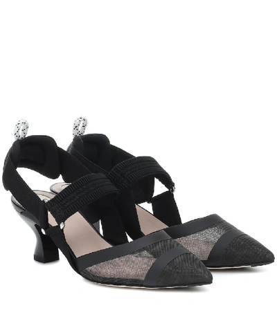 Fendi Colibrì Ff Motif Slingback Pumps In Black