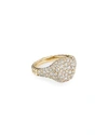 David Yurman 18k Yellow Gold Or 18k White Gold Mini Chevron Pinky Ring With Pave Diamonds