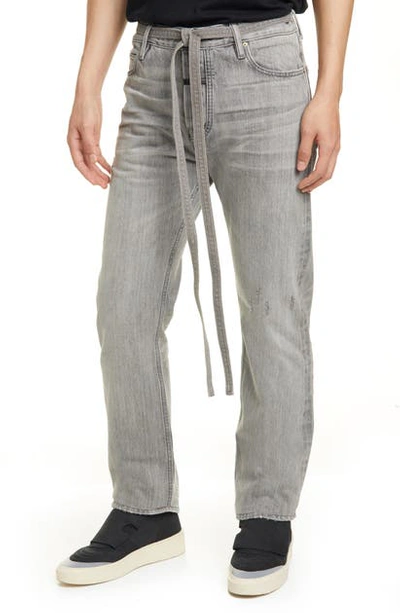 Fear Of God Tie Waist Relaxed Fit Jeans In God Grey