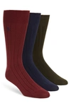 Polo Ralph Lauren Ralph Lauren 3-pack Supersoft Ribbed Socks In Maroon