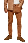 Topman Microcord Skinny Fit Pants In Rust