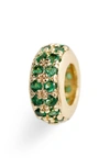 Melinda Maria Icons Small Pave Spacer Charm In Gold/ Emerald