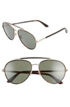 TOM FORD CURTIS 59MM AVIATOR SUNGLASSES,FT0748W5952N