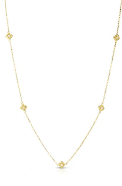 Roberto Coin Palazzo Ducale Diamond Station Necklace In Diamond/ Gold