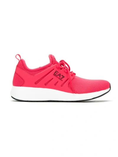 Ea7 Lace-up Trainers In Pink