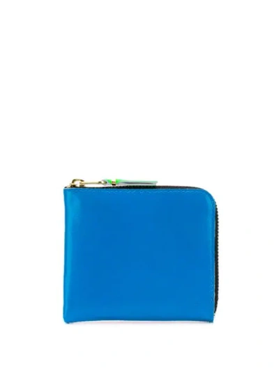 Comme Des Garçons Super Fluo Zip-around Wallet In Blue