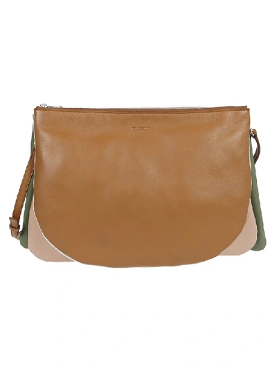 Jil Sander Sandwich Clutch In Light/pastel Brown