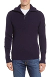 Helly Hansen Marka Half Zip Wool Sweater In Navy