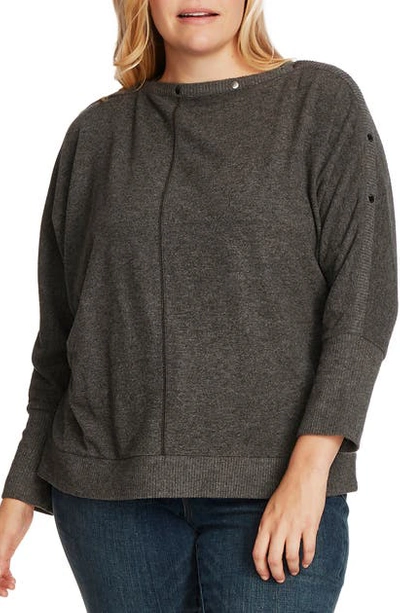 Vince Camuto Cozy Dolman Sleeve Sweater In Med Heather Grey