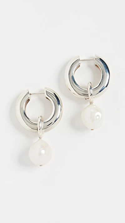 Agmes Josephine Pearl Earrings In Sterling Silver