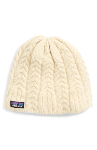 Patagonia Cable Beanie In Bcw Birch White