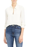 THEORY POPOVER CLASSIC SILK BLOUSE,J1002502