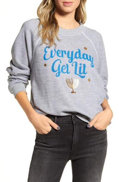 Wildfox Sommers Everyday Get Lit Cotton Sweatshirt In Heather