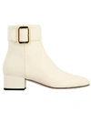 Bally Women's Jay Buckle Square Toe Booties In Bone