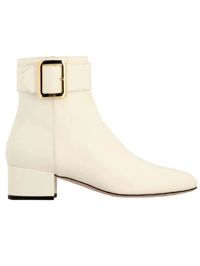 Bally Women's Jay Buckle Square Toe Booties In Bone