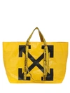 Off-white Diagonal Arrows Logo Print Tote In Yellow Black