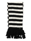 SAINT LAURENT SAINT LAURENT FRINGE TRIM STRIPED SCARF