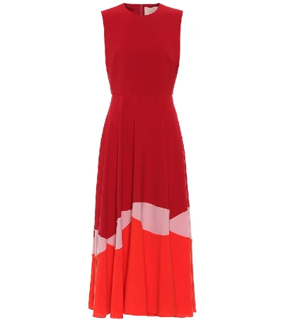 Roksanda Alesi Colour-blocked Cady Midi Dress In Red