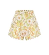 ZIMMERMANN SUPER EIGHT FLORAL LINEN SHORTS,P00437094