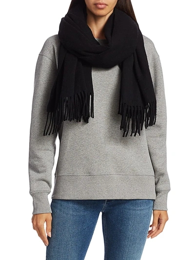 Acne Studios Fringe Wool Scarf In Black